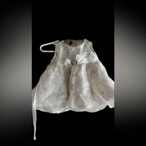 La Princess White Floral Baby Dress Size 3/6 Months